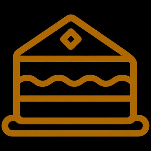 Amber outline cake slice icon