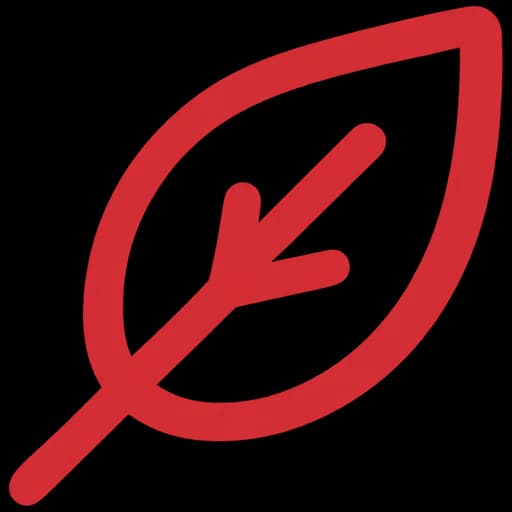 Red outline leaf icon